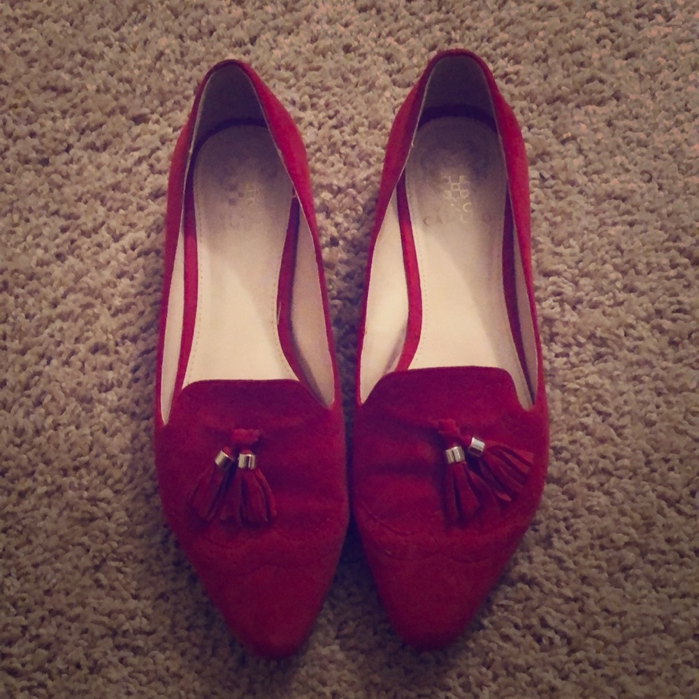 Red Vince Camuto loafers